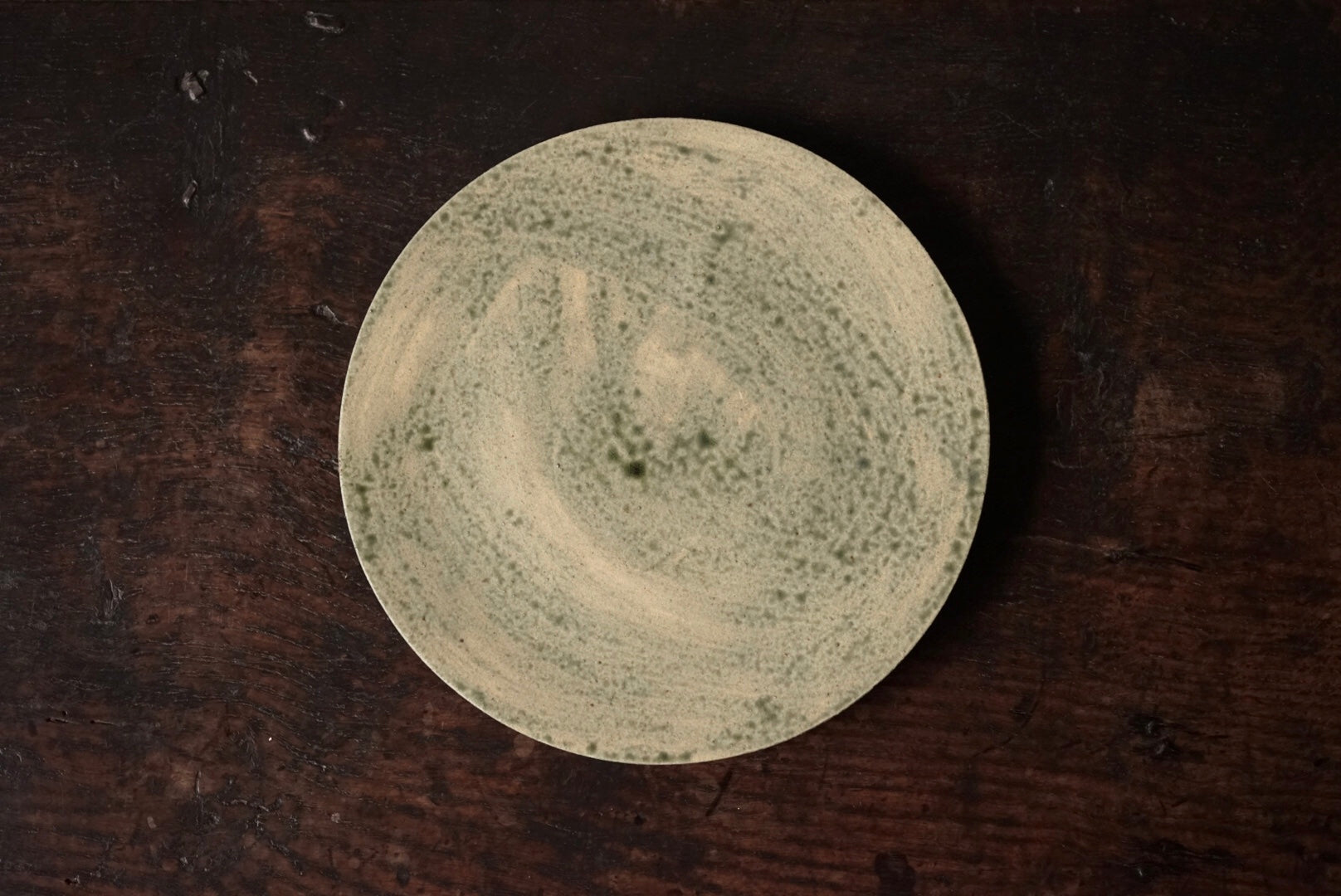 緑釉八寸皿 / 谷穹