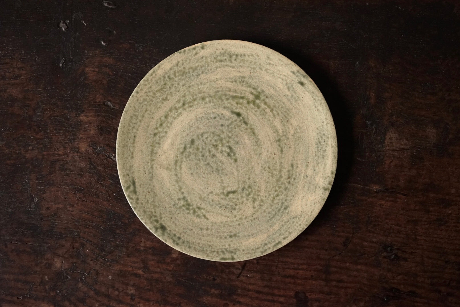 緑釉八寸皿 / 谷穹