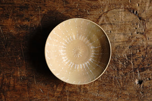 Ash glaze white crest plate / Yuichi Nakata