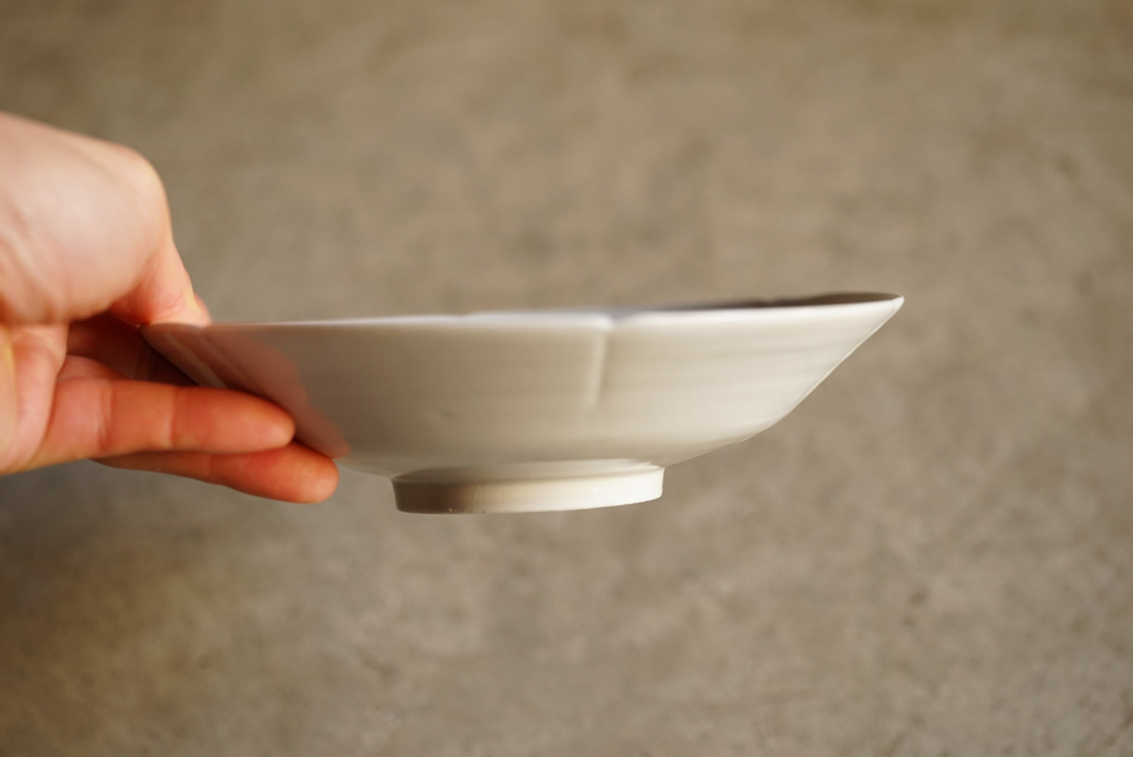 White wheel flower six -dimensional flat pot / Masahiro Takehana