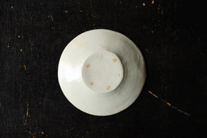 White -shaped seven -dimensional rim deep plate / Tanakashigeo